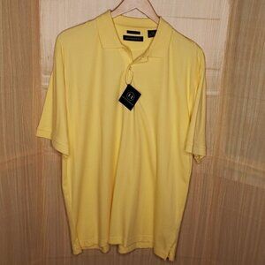 Hathaway Mens Yellow New Soft Short Sleeve Polo Large